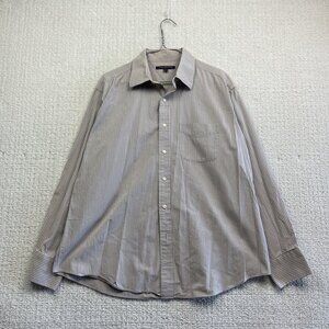 Tommy Hilfiger Stripped Shirt Men's Sz 17 Striped Crest Lion Down Casual Preppy